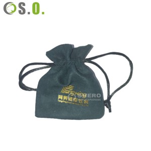 Atacado logotipo personalizado bolsa de veludo de flanela preta para presente saco com cordão embalagem bolsa de joias de veludo