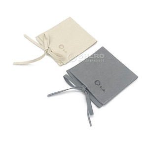 Jewellery Pouch Bag Microfiber Suede Velvet Earring Necklace Snap Button Jewelry Pouch Packaging