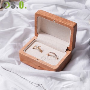 Wooden Double Ring Box Luxury Walnut Wedding Jewelry Storage Box Earring Box