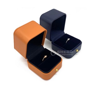 Small PU Leather Jewelry Boxes New Style Ring Necklace Pendant Gift Boxes with Gold Edge Set for Display Packaging