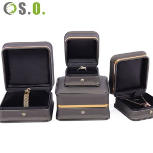 Kotak Hadiah Mewah Kotak Perhiasan Tepi Emas Premium Kotak Hadiah Cincin Liontin Gelang Kalung Kotak Perhiasan Mutiara
