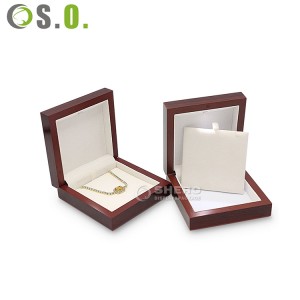High Grade Custom Wood Box For Jewelry Ring Pendant Velvet Inside Jewellery Wooden Box