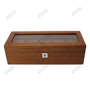 صناديق ساعات تخزين خشبية عالية الجودة مع قفل ساعات خشبية وغطاء صندوق زجاجي