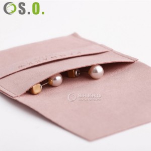 custom printing jewellery envelope package pouch earring rings microfiber jewelry pouch