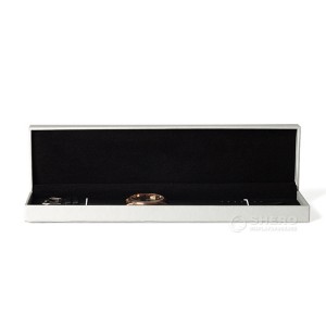 Boîte de luxe personnalisée en cuir Pu blanc, emballage en velours noir, boîte-cadeau de montre-bracelet, boîte d'emballage pour montres