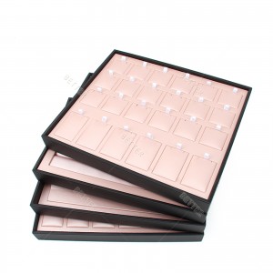 stock Luxury Jewelry display tray for Necklace Ring Earrings PU Leather Jewelry Display Trays