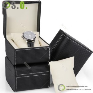 Hoogwaardige lederen afwerking horlogedoos met kussen Csutom-logo Luxe horlogeverpakking