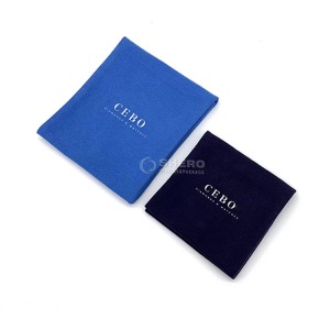 Pochette d'emballage à rabat avec Logo personnalisé de luxe imprimé, petite enveloppe, sac à bijoux en microfibre pour collier
