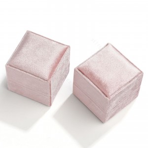 Heißer Verkauf Diamant-Schmuck-Verpackungsbox umweltfreundliche Ringbox individuelle Ringboxen Schmuck Samt quadratische Verpackung
