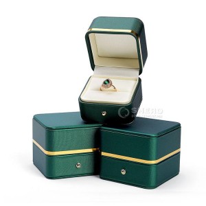 Cajas de collar de regalo de paquete de joyería de cuero de Pu de alta calidad con logotipo