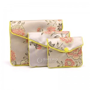 Handmade Custom Jewelry Silk Purse Pouch Gift Bags Chinese Brocade Jewelry Pouch Bags With Zipper