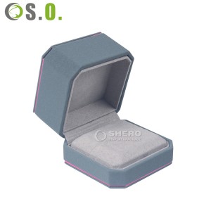 Wholesale high quality custom square black packaging gift velvet ring jewelry box