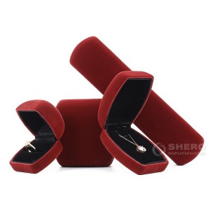 Роскошные красные, черные бархатные серьги-колье на заказ, подвесные подарочные коробки, упаковка ювелирных изделий, бархатная коробка для обручальных колец для помолвки