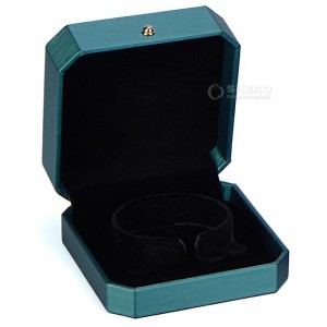 Factory Wholesale Custom Logo Green  Packaging PU Leather Jewelry Gift Box For Ring Pendant