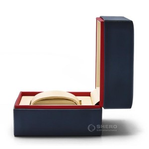 Prix ​​de gros Haute qualité grand carré de luxe en cuir synthétique polyuréthane noir Logo personnalisé et couleur cadeau boîte de montre
