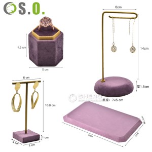 Luxury Metal DIY Earrings Necklaces Rings jewelry stand Holder Jewelry Display Stand Set