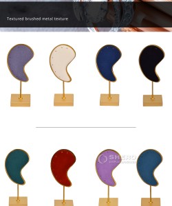 Unique Design Microfiber Metal Ear Shape Earring Display Stand Earring Holder Earring Display Stand Display