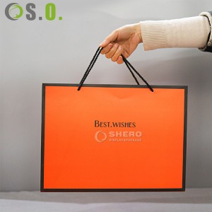 Fabrieksondersteuning papieren zak Oranje speciaal soort papier Aangepaste afdruklogoservices met groothandelsprijs
