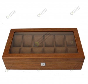 Boîtes de rangement en bois de haute qualité, avec serrure, montres en bois et couvercle en verre