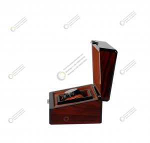Scatola per orologi in legno lucida di alta qualità con logo personalizzato singolo per imballaggio di orologi intelligenti di alta qualità e con accessori