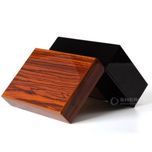 Borong Kotak jam tangan kayu lakuer hitam mewah untuk jam tangan pembungkusan kotak simpanan kayu kotak kayu tersuai dengan logo