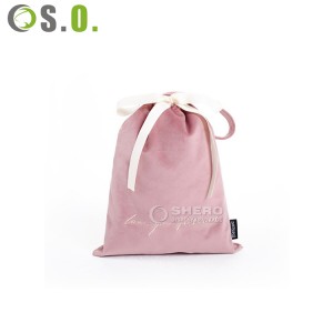 Wholesale custom gift pouch drawstring velvet flannel Jewelry Drawstring Pouch Bag gift bag with logo