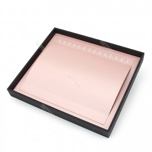 stock Luxury Jewelry display tray for Necklace Ring Earrings PU Leather Jewelry Display Trays