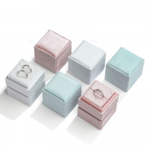 Boîte d'emballage de bijoux en diamant, boîte à bagues écologique, boîtes à bagues personnalisées, emballage carré en velours pour bijoux, offre spéciale