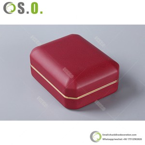 사용자 정의 붉은 래커 빛나는 LED 플라스틱 상자 목걸이 장식 보석 세트 상자 빛으로 럭셔리 보석 선물 상자