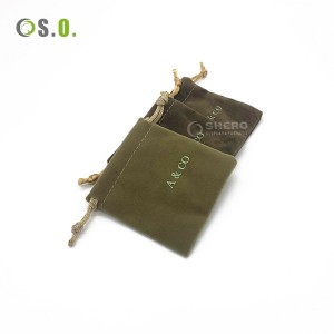 New Design Promotional Small Luxury Dust Velvet Jewelry Drawstring Pouch Packing