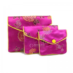 Handmade Custom Jewelry Silk Purse Pouch Gift Bags Chinese Brocade Jewelry Pouch Bags With Zipper