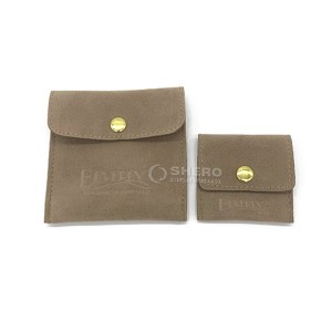 High Quality Custom Velvet Bracelet Necklace Packaging Pouch with button