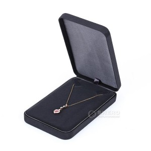 Оптовая продажа, индивидуальный логотип, бархатная черная упаковка для ювелирных изделий, кулон, браслет, кольцо, подарок, черная бархатная шкатулка для драгоценностей