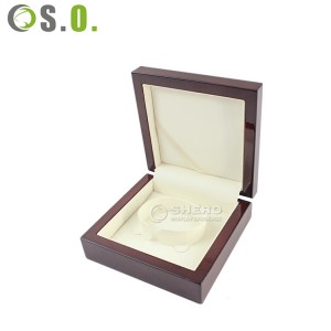 Caixa de joias com logotipo personalizado de madeira de alta qualidade, organizador de anel, caixa de pulseira de anel