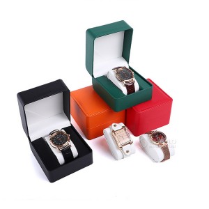 Custom luxury leather PU watch box packaging case watch boxes factory wholesale gift box for watch with logo print