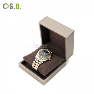 Set di scatole per orologi con bracciale per gioielli di alta qualità Set di carta in similpelle all'esterno delle scatole interne in microfibra per l'orologio