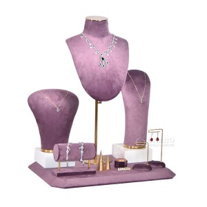 Suporte de joias de luxo mais vendido, conjunto de vitrine de joias, colar, conjunto de joias, exibição de janela