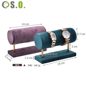 High Quality Metal Suede Gold Jewelry Display Rack Bracelet Bangle Watch Display Stand