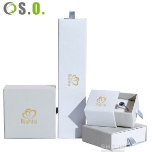 Neues Design, herausziehbare Schmuckpapier-Verpackungsbox für Ring-Halskette