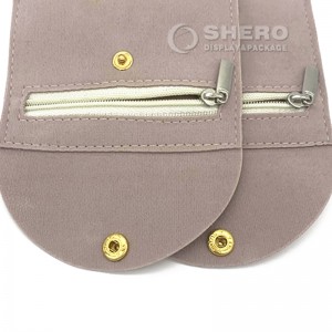 Hộp trang sức tùy chỉnh có túi đóng gói trang sức có nút chụp và dây kéo Túi trang sức sợi nhỏ