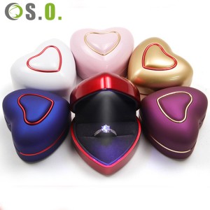 Anniversary Wedding Engagement 2024 Valentine Jewelry Box Gift Pendant Necklace Heart Shaped Ring Box with LED Light