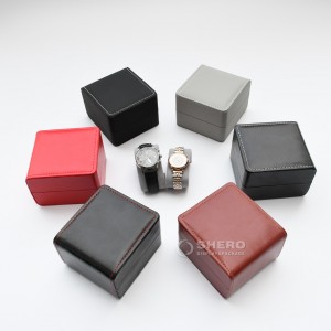 Relógio de logotipo personalizado de luxo caixa de embalagem masculina caixa de relógio de presente de armazenamento de couro pu