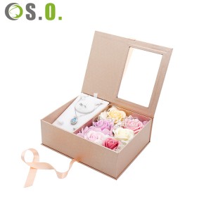 Kotak Bunga Ibu Mewah untuk Hari Valentine Bentuk Hati Hari Ibu dan Kotak Mama Bunga dengan Jendela