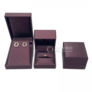 Boîte d'emballage de bijoux en cuir PU, vente en gros, anneau brossé de luxe, pendentif, collier, Bracelet, boîte à bijoux