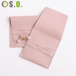 Bolsa de pacote de envelope de joias com impressão personalizada, brinco, anéis, bolsa de joias de microfibra