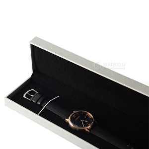Custom Luxury White Pu Leather Black Velvet Packaging Wristwatch Box Gift Box Watch Box Box Packaging Box Untuk Jam Tangan