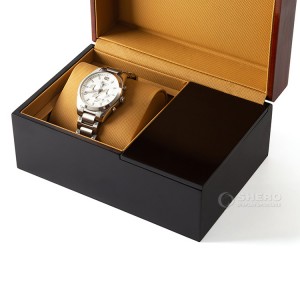 Scatola per orologi in legno laccato nero di lusso all'ingrosso per orologi, confezione per orologi, scatola portaoggetti in legno, scatole in legno personalizzate con logo
