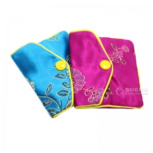 Handmade Custom Jewelry Silk Purse Pouch Gift Bags Chinese Brocade Jewelry Pouch Bags With Zipper