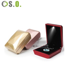 luxury Custom earrings necklace chain boxes ring jewelry boxes jewellery packaging with led light