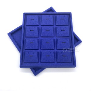 Luxury Black leather Jewelry Display Tray for counter display PU leather earrings ring necklace pendant display tray